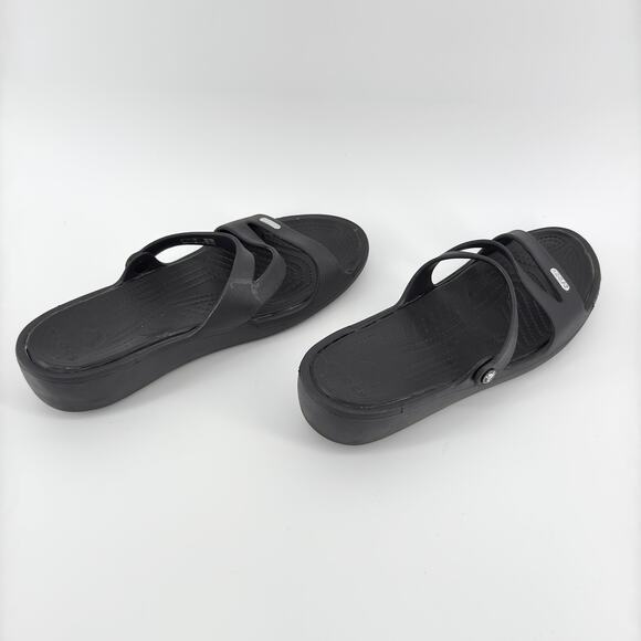 Crocs Patricia Women’s Wedge Sandals Size 11 Black Slide Comfort 1.5” Heel - Picture 5 of 9